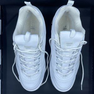 All White Fila Men's Strada Disruptor | Mens US 9 1/2